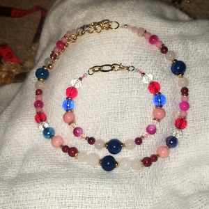 Semi precious stone, Sailor moon inspired set necklace and bracelet